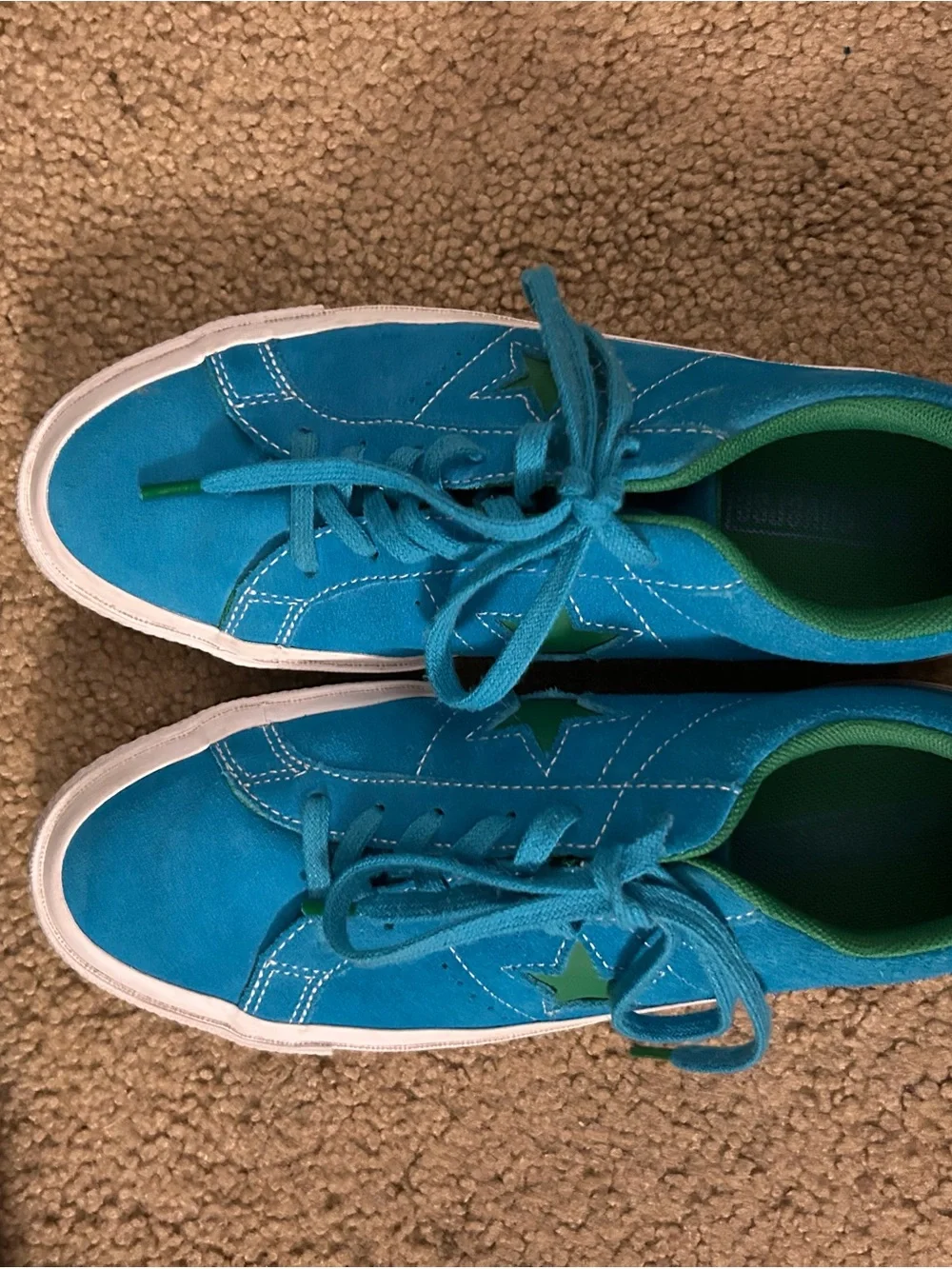 Converse One Star Blue Suede Sneakers - Women's Size 8 - Picture 2 of 8